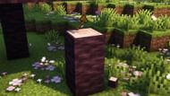 Cherry trees can be mined like any other tree (Image via Mojang)